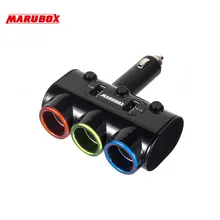 MARUBOX M10 12v-24v Rechargeable Electronic Dual USB Car Charger Power Adapter Auto 3 Ways Splitter Cigarette Lighter Socket