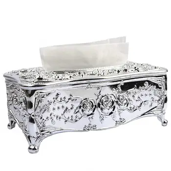 

Gold Luxury European Tissue Boxes Desktop Paper Storage Box Holder Container Tissue Box High Grade Paper Napkin Holder LZM014