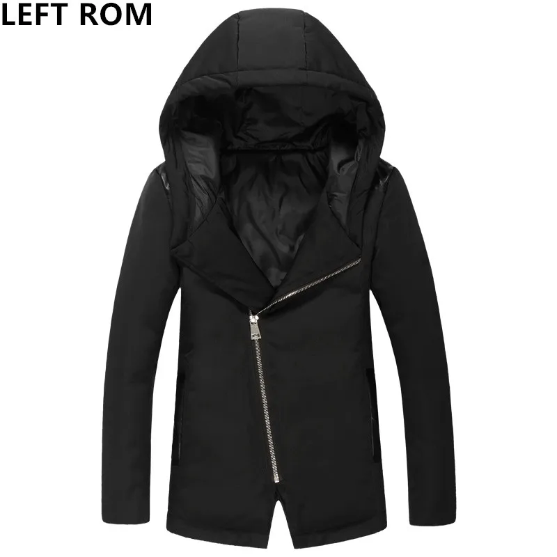 LEFT ROM 2017 winter men high quality fashion Solid color Long sleeve Down Jackets thickening Youth Lengthen Male Leisure coat | Мужская