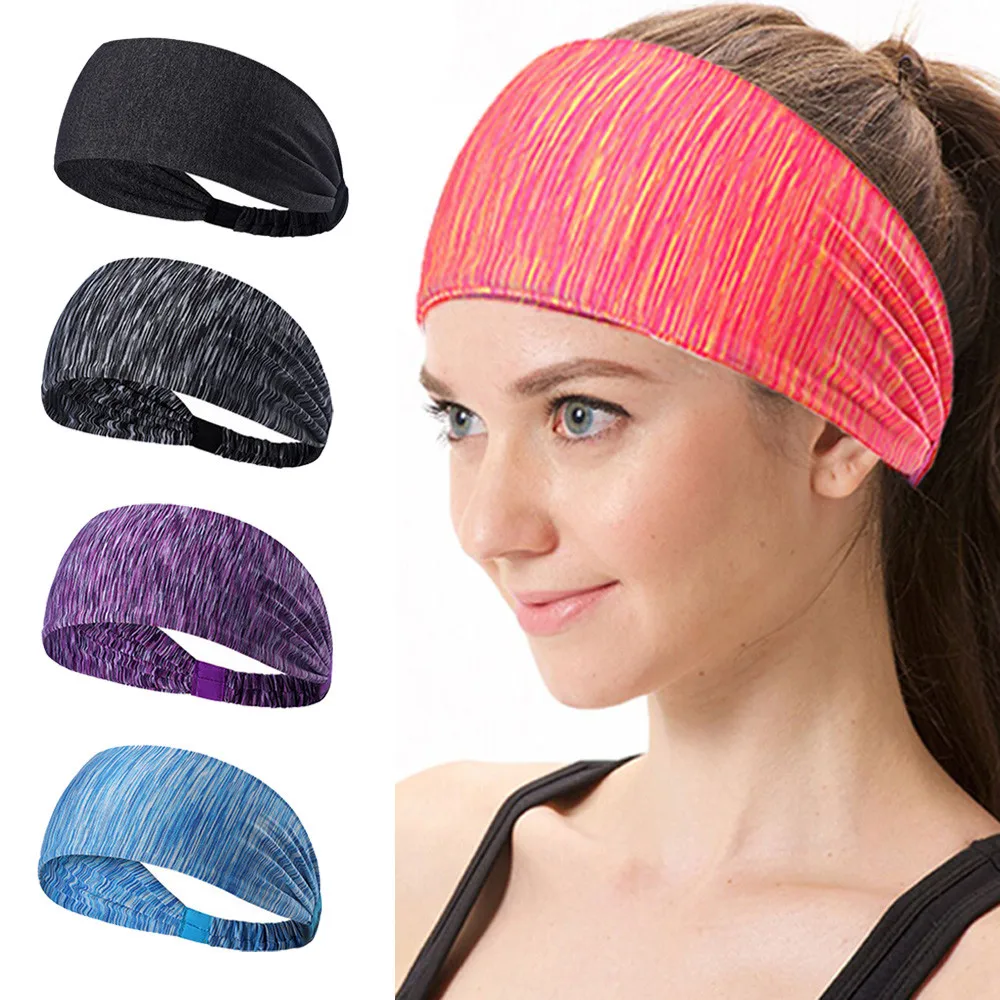 

2019 Women Yoga Fitness Headband Sport women Cotton Running Sport Hair Band Turban Headband Knotted Elastic Women Hair Band