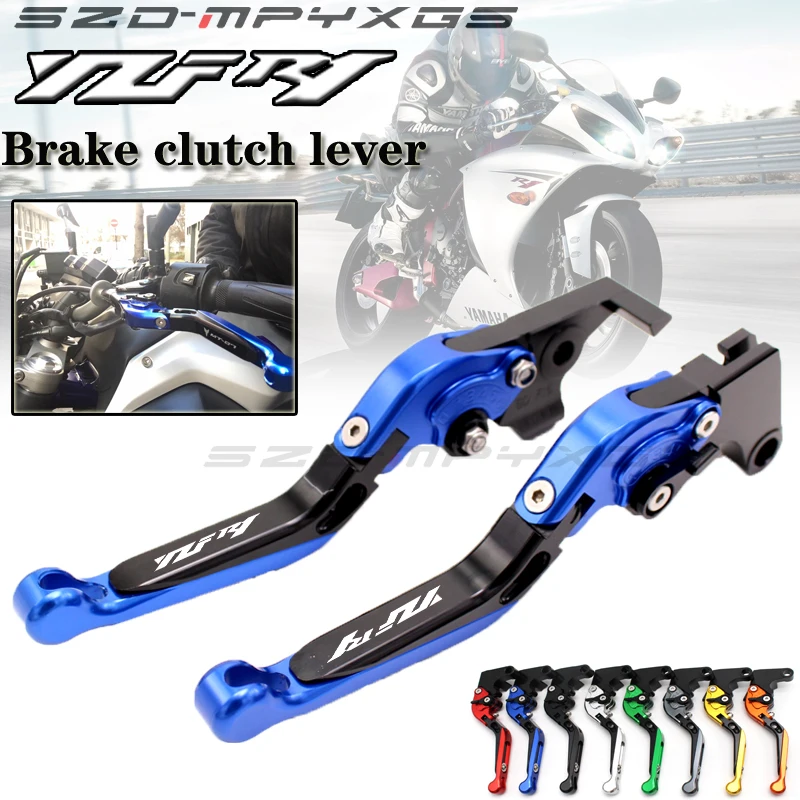 

fits For YAMAHA YZF R1 2009 2010 2011 2012 2013 2014 Motorcycle Adjustable Folding Extendable Brake Clutch Levers logo YZF R1