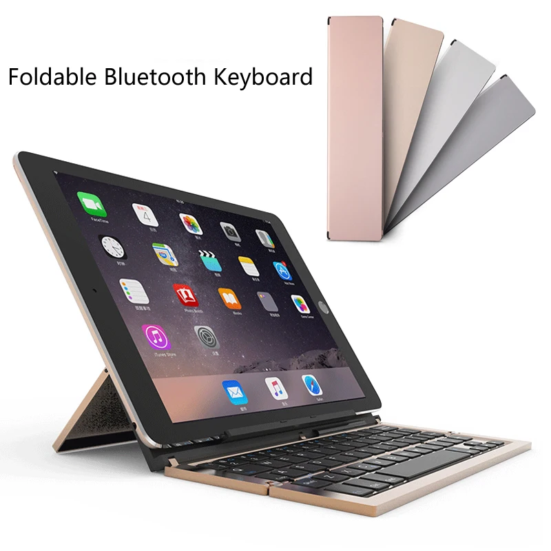 Multiple 3 Foldable Bluetooth Pocket Keyboard,Portable Ultra-Slim Aluminum Keyboard for iOS/Android/Windows PC/Tablet/Smartphone