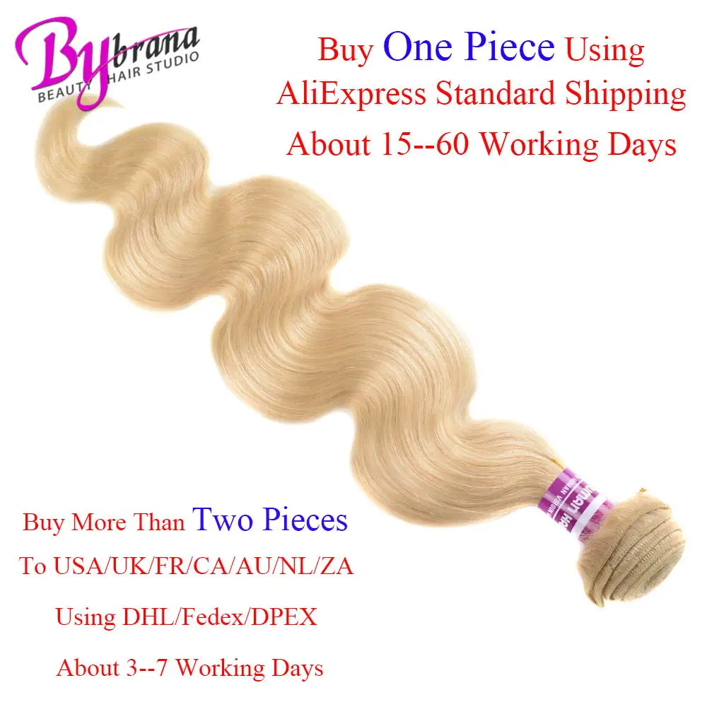10 To 50 Inches 613 body wave bundles Brazilian body wave human hair 42 Inches Honey Blonde Hair 613 Remy Hair Extension Bybrana (0002)
