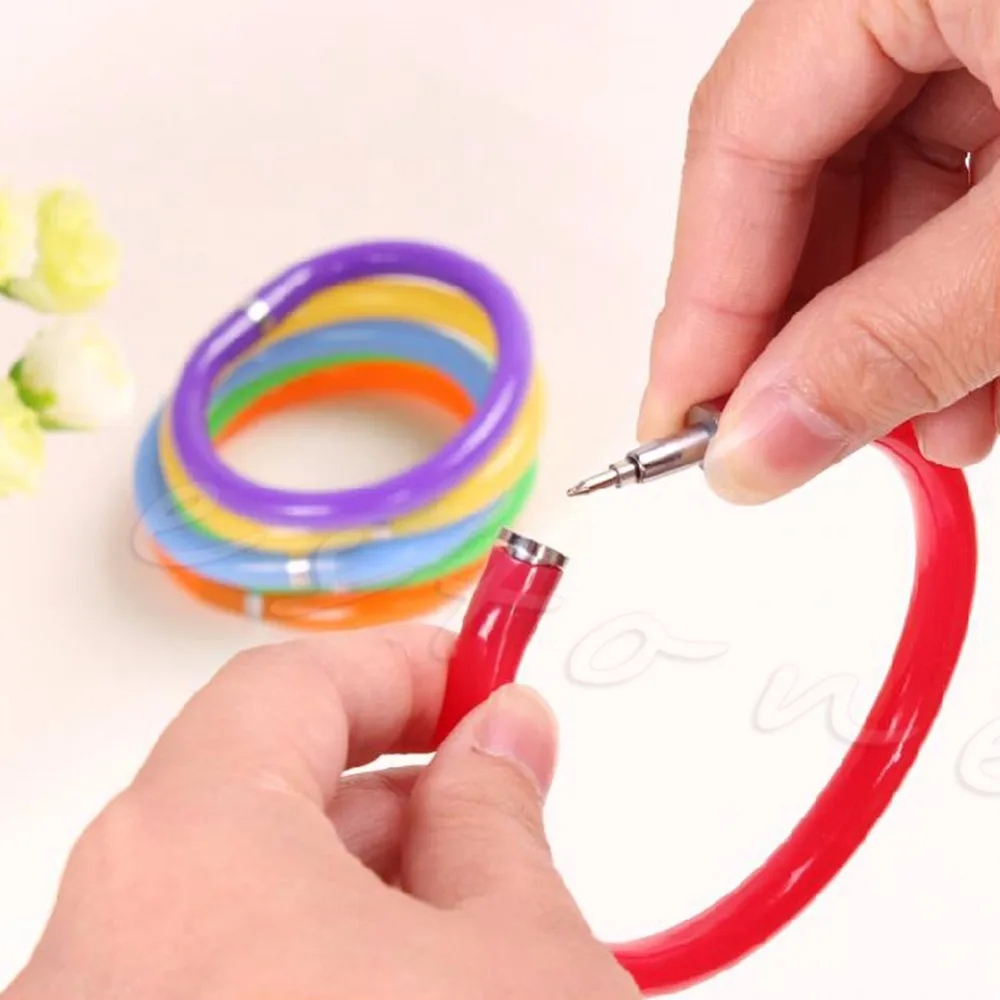 

10Pcs/set Ballpoint Pen Ball Flexible Bangle Bracelet Bending Circle Ballpoint Pen Creative dropshipping
