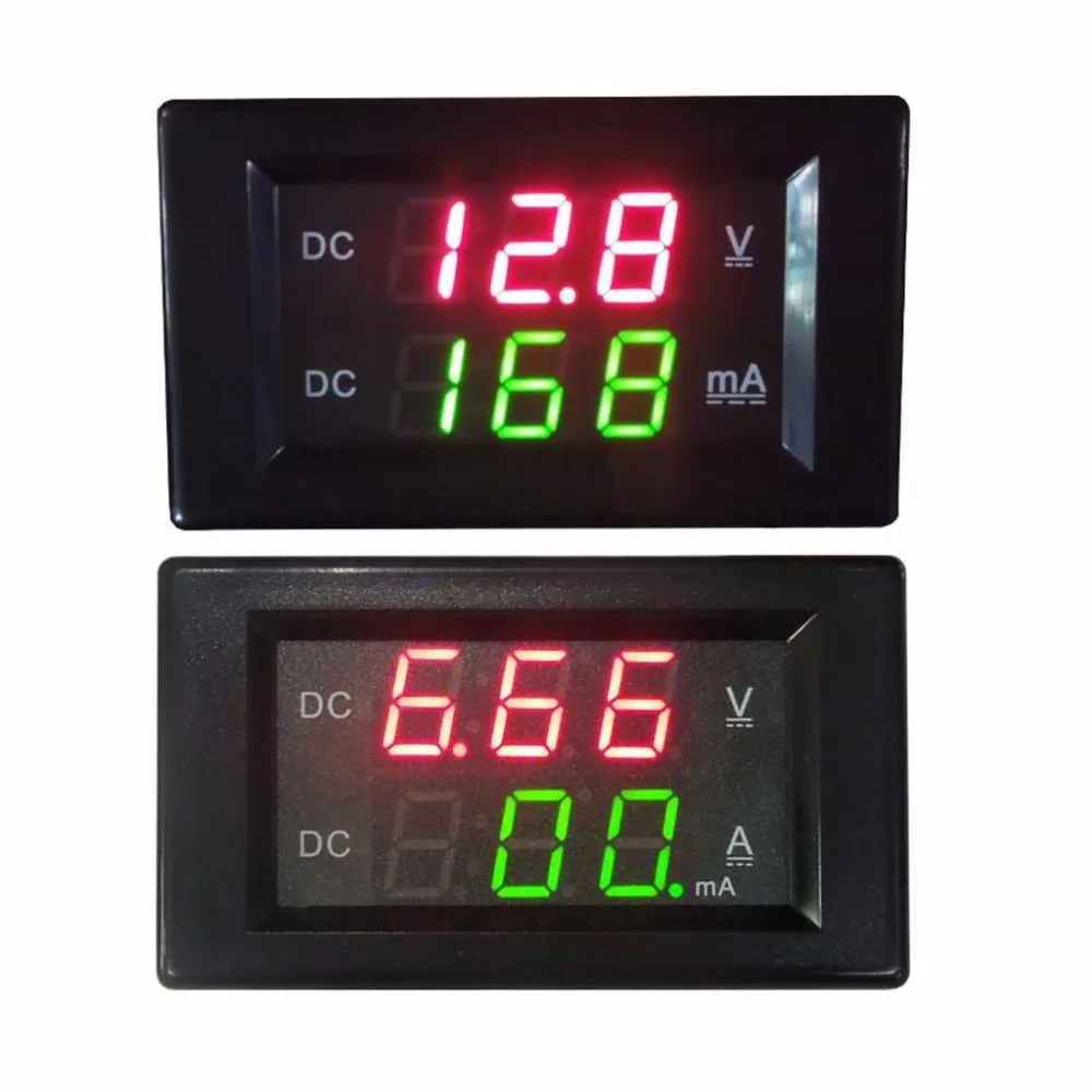 Digital Voltmeter DC 100V 20A Dual Ammeter Volt Amp Gauge Meter Red+Green LED Tester Tools 2 Color Digital Voltmeter DC 100V 20A Dual Ammeter Volt Amp Gauge Meter Red+Green LED Tester Tools 2 Color