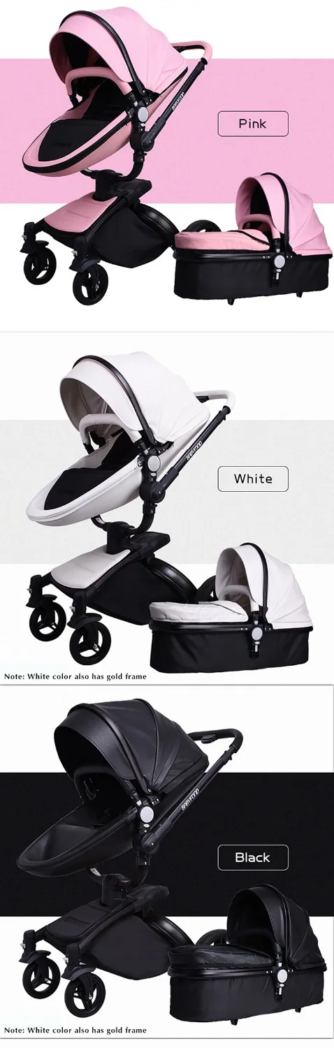 babyfond новая кожаная брендовая коляска Poussette детская коляска Специальное предложение 2 в 1 детская коляска
