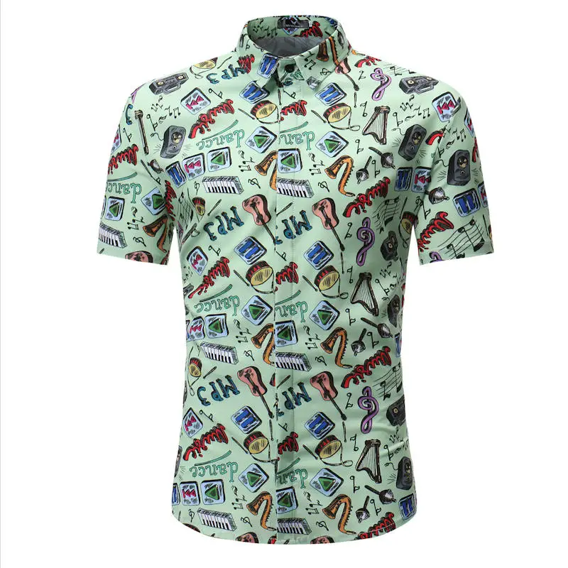 Mens Hawaiian Shirt Male Casual camisa masculina Printed