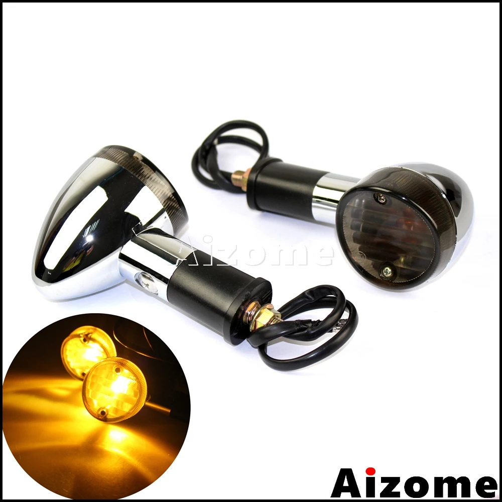 

Chrome Motorcycle Turn Signal Lights Amber Indicators Light Turn Signals Blinkers For Honda VTX1800 TYPE C R S N F T RETRO