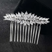12pcs/lot Wholesale Zircon Hair Combs For Women Hairpins Tiara Rhinestone Head Jewelry for Gifts copper Woman Hair Combs Bijoux