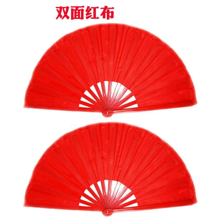 Бамбуковый/чистый пластик, высококачественный двухсторонний вентилятор Tai Chi, Красный/золотистый/черный вентилятор для боевых искусств, кунг-фу, фанаты тай-цзи