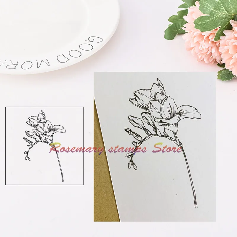 

Rosemary stamps Flower3 Clear Silicone Stamp/Seal for DIY scrapbooking/photo album Decorative clear stamp sheets