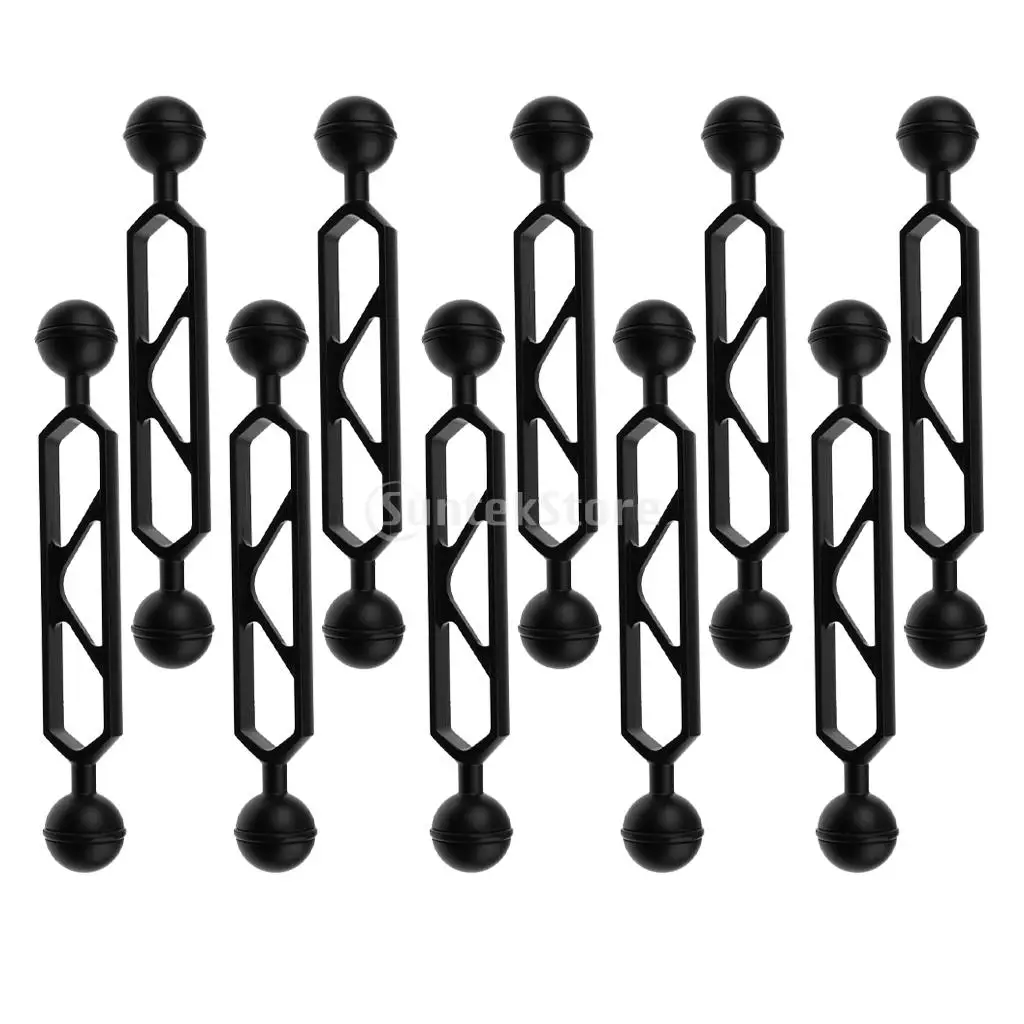 10Pieces 6'' Dual Joint Ball Extension Aluminum Alloy Arm Diving Underwater Camera High Strength, Corrosion Resistance