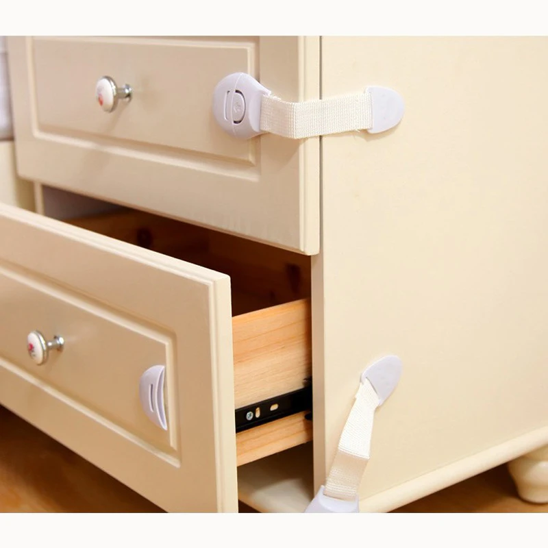 10 قطعة/الوحدة مجلس الوزراء خزانة درج باب الثلاجة المرحاض سلامة البلاستيك أقفال الأشرطة للطفل الطفل الاطفال سلامة منتجات العناية