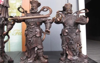 

16"China Pure Bronze Copper Four Heavenly Kings God Buddha Set statue