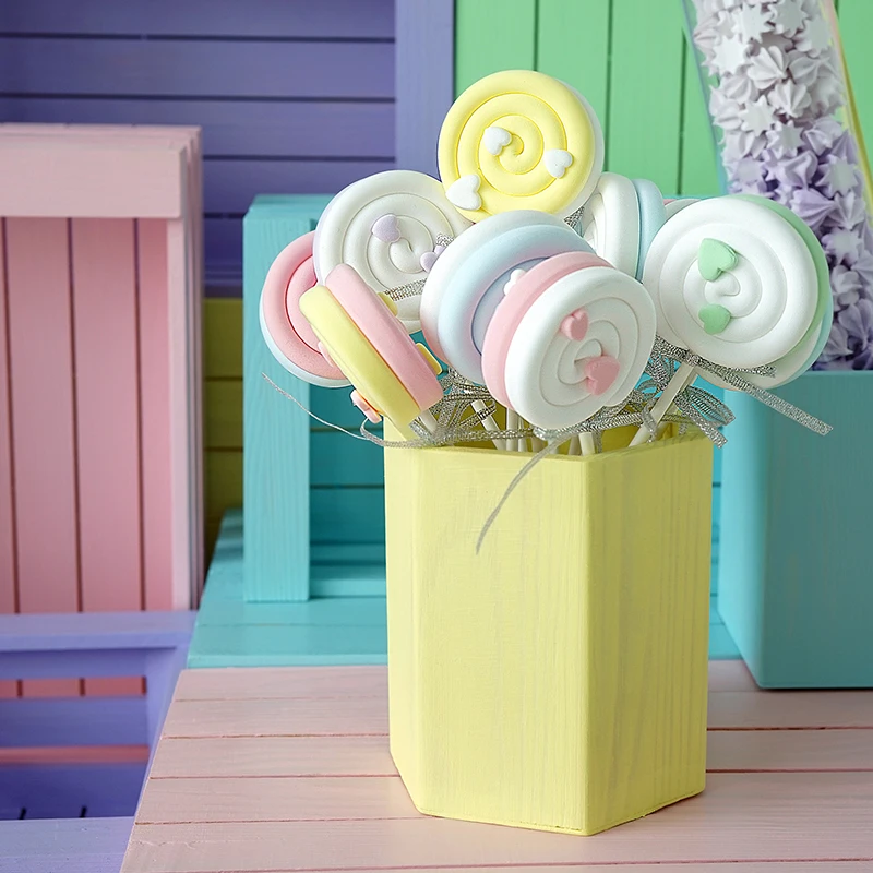 

Simulated lollipop Marshmallow props Love two-color color matching lollipop Children's photography props window