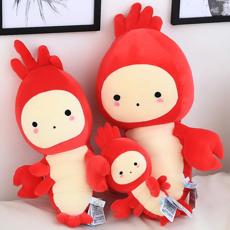 

1pc 30cm 50cm cartoon spiny lobster sleep pacify plush doll soft hold pillow stuffed toy girl kids infant creative gift