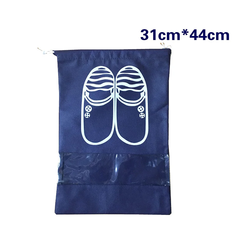 1 шт. Нетканая сумка для обуви дорожные сумки для хранения Переносные сумки на шнурке Органайзер пылезащитный чехол для одежды Organizador - Цвет: L Deep blue