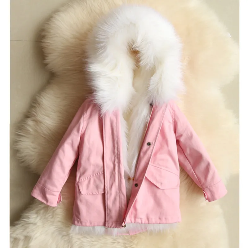 pink coat white fur