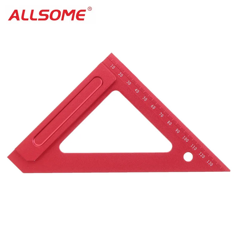 

ALLSOME 150mm Aluminium Triangle Ruler l-square Straight Ruler For Woodworking Tool HT2323