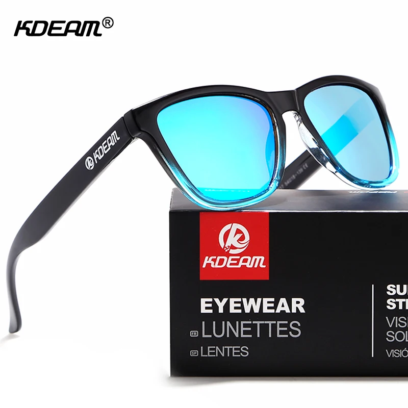 Мужские и женские спортивные очки KDEAM, солнцезащитные поляризационные очки с защитой от дневного света, солнцезащитные очки с коробкой CE