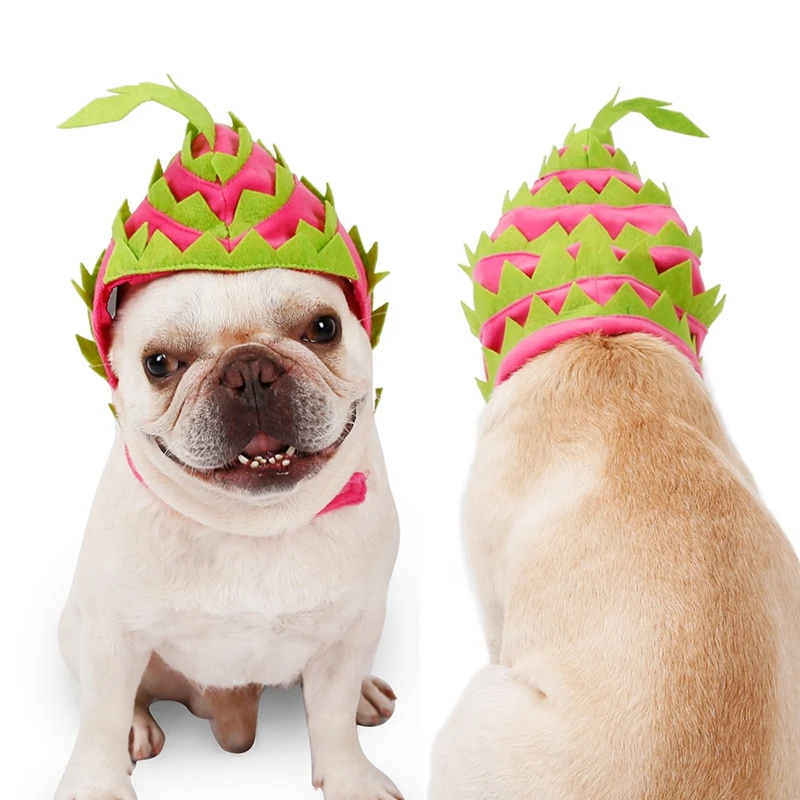 Регулируемые забавные головные уборы для животных милые Драконий фрукт дизайн крутые уличные кепки с фото реквизит ПЭТ вечерние праздничные костюмы шляпа