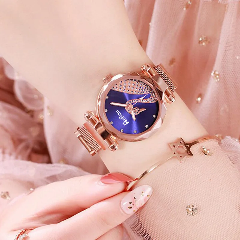 

Fashion Luxury Ladies Watches Waterproof Rose Gold Steel Mesh Quartz Women Watches Top Brand Clock Relogio Feminino
