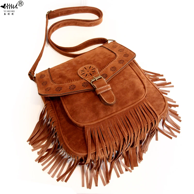 Vintage Fringe Tassel Bags Women Messenger Shoulder Crossbody Bag Purse