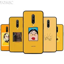 Yellow Aesthetic Art Silicone Case for Oneplus 7 7Pro 5T 6 6T Black Soft Case for Oneplus 7 7 Pro TPU Phone Cover