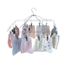 20 קליפים קיפול בגדי קולב מייבש Windproof ייבוש מדף תליית גרבי תינוק בגדי בד חיתולים חזיות מגבת כפפות(China)