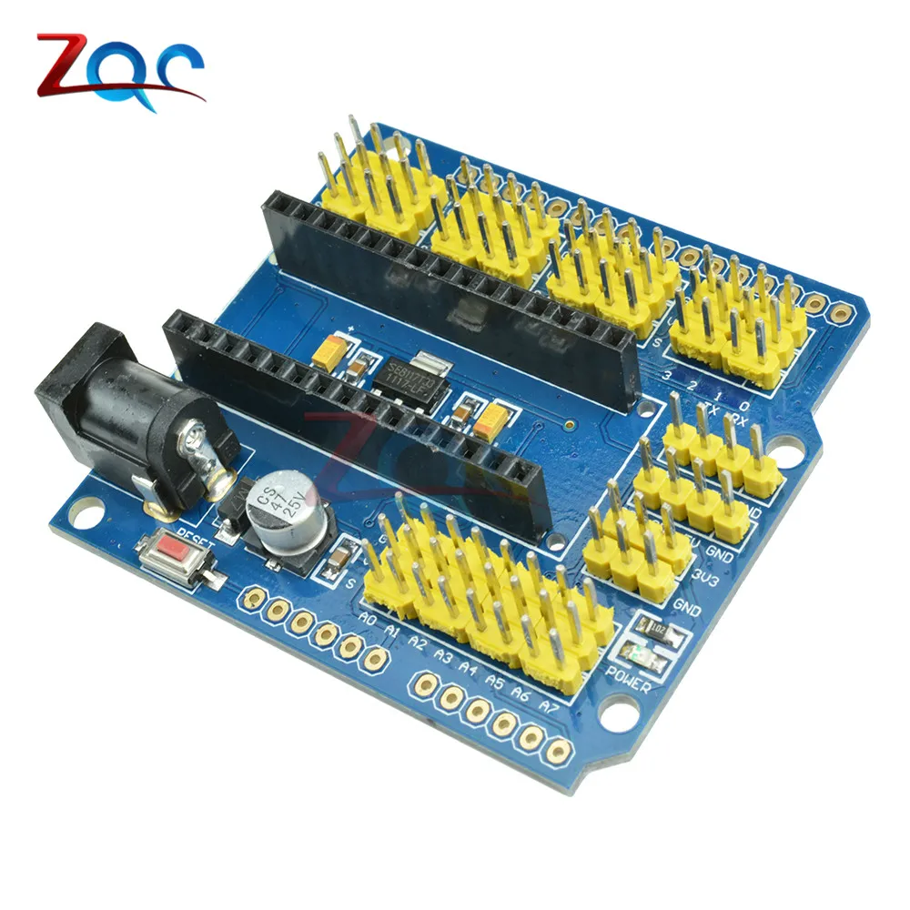 

NANO I/O IO Expansion Sensor Shield Module For Arduino UNO R3 Nano V3.0 3.0 Controller Compatible Board I2C PWM Interface 3.3V