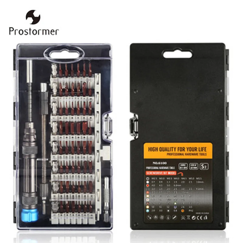 

Prostormer 60 in 1 S2 Precision Screwdriver Set Electronic Magnetic Screw Driver For Cell Phone Laptop PC Repairing Tools D00301
