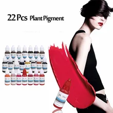 22 бутылка 1/2 унции татуировки чернил для татуажа, пигмент для мануального татуажа, Перманентный макияж легко носить брови, подводка, губы тела художественое изображение татуировки Красота слишком