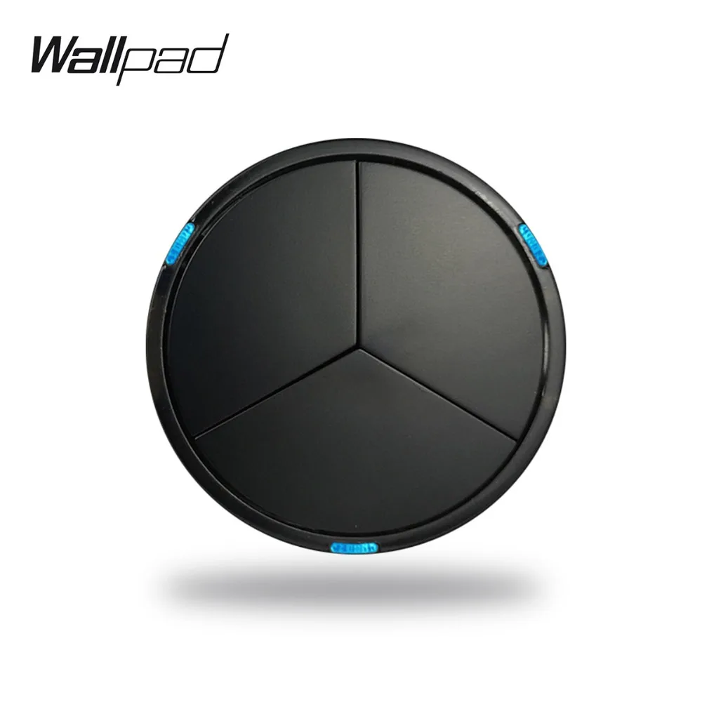 

Wallpad L6 Modular Black White 3 Gang 1 Way Push Return Button Wall Light Power Switch DIY Free Combination
