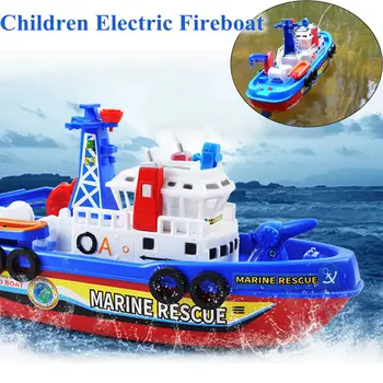 

1set Toddler Baby Bath Toy Boat Squirts and Rides in Water Action Bath Time Squirting Rescue Ship Boys Gift without Battery