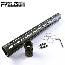 Fyzlcion Black high quality 15'' Length AR15 Free Float Keymod Handguard Picatinny Rail for Hunting Tactical Rifle Scope Mount greenbase tactical mount rail keymod 9 slot rail for urx 4 0 handguard rail airsoft install scope mount black dark earth