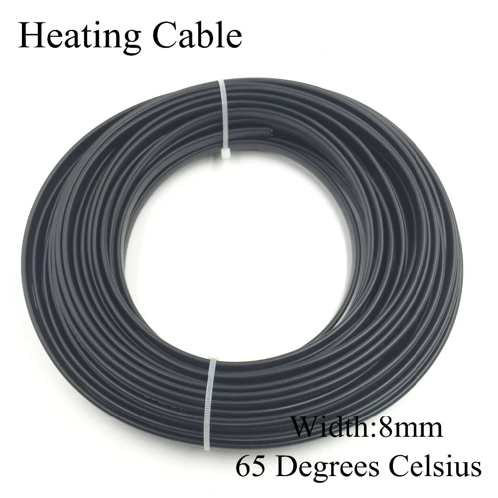 

10M/lot Anti-freeze Frost Protection Heating Cable Water Pipe/Roof 230V 8MM 20W/M Self Regulating Electric Heater Copper Wire