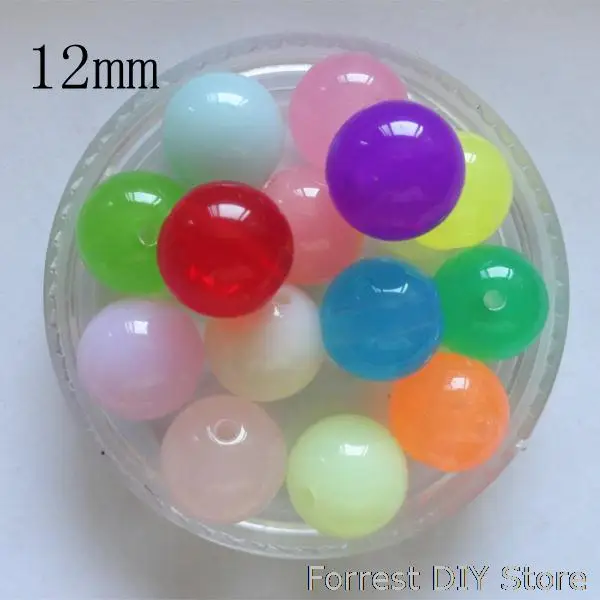 

12mm 50pcs/lot acrylic loose beads multicolor color germant accessories