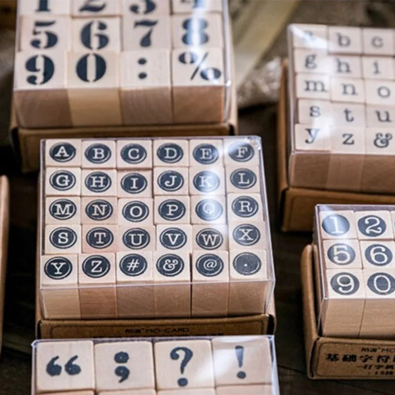 

Vintage Wooden Alphabet Number Stamps Set Diary Decoration Ablum Wedding Alphabet Stamp Digital Number Symbol Seal Chapter