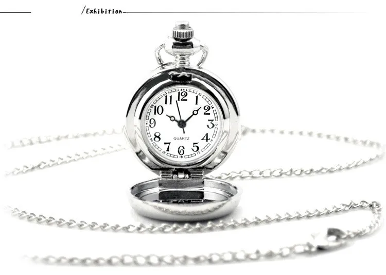 Современная мода Серебряный Кварцевые карманные брелок часы Цепочки и ожерелья подвеска Relogio де Bolso эмаль Для женщин кулон часы Пекинская