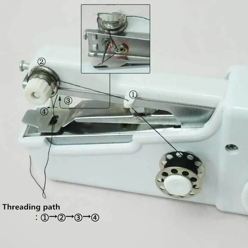 Ручная Беспроводная швейная машина быстрая Стежка ткань для одежды для путешествий