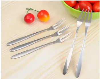 

200 PCS/set Stainless Steel Fruit Fork Cutlery Dessert Fruit Forks For Restaurant Cafeteria Home Flatware For Fruit Salad 13cm