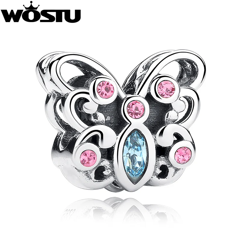 High Quality 925 Sterling Silver Butterfly Charm Beads Fit Original WST Bracelet Pendant Authentic Luxury DIY Jewelry Gift