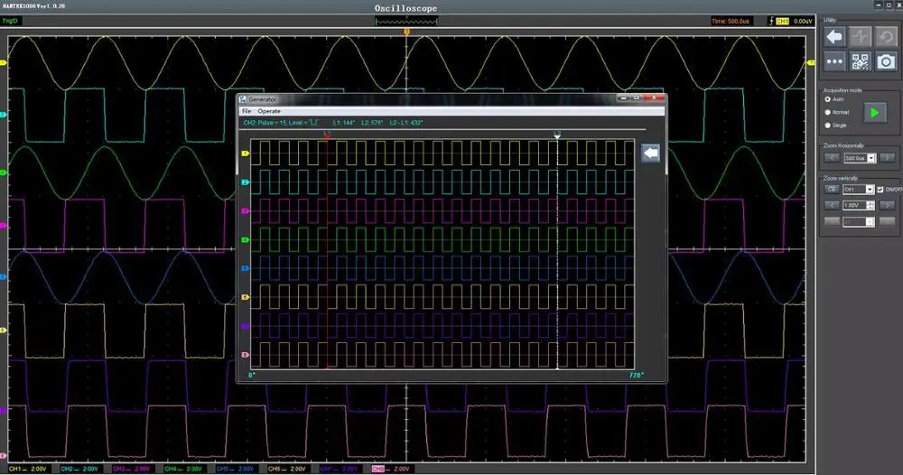 Hantek 1008B 8CH USB Автоматический прицел/DAQ/8CH генератор 8 каналов Автомобильный диагностический осциллограф