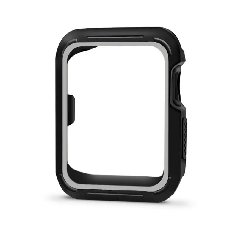 Силиконовый защитный чехол для apple watch band 44 мм 40 мм iwatch band 42 мм 38 мм Резиновый чехол ремешок для apple watch 5 4 3 2 1 - Цвет: black gray