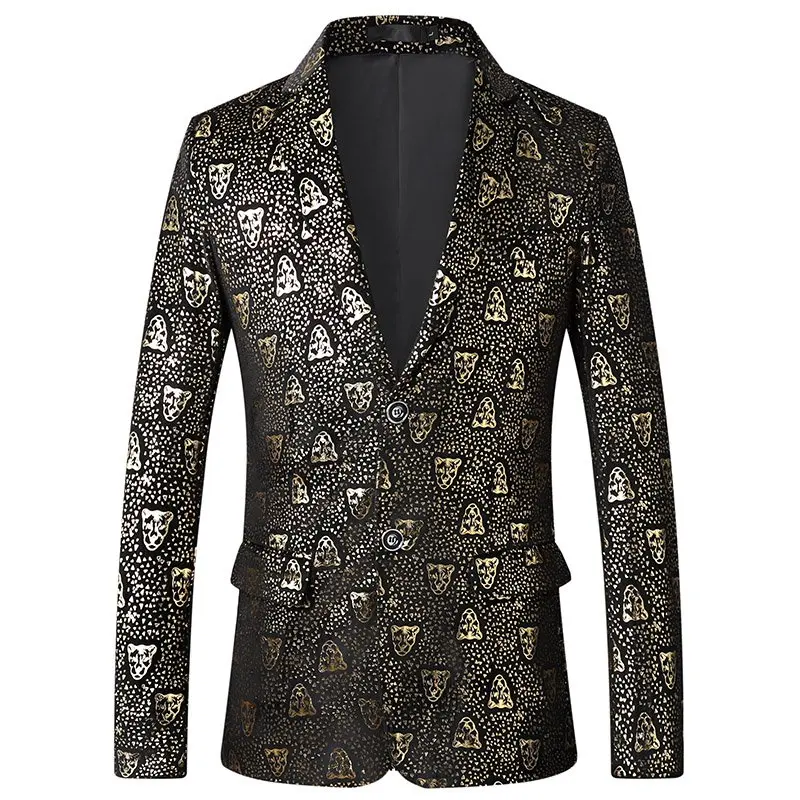 Golden Блейзеры, сценические костюмы, бренд Groomsman, повседневный костюм, блейзеры, мужские повседневные модные пальто, свадебный бренд, осень-весна, мужской костюм MOOWNUC - Цвет: Golden