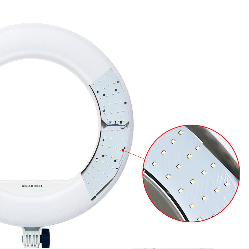 Yidoblo QS-480SII кольцевая лампа для фотосъемки 1" 480 шт. светодиодный кольцевой светильник Теплый и холодный цвет Регулируемая кольцевая лампа+ сумка+ штатив