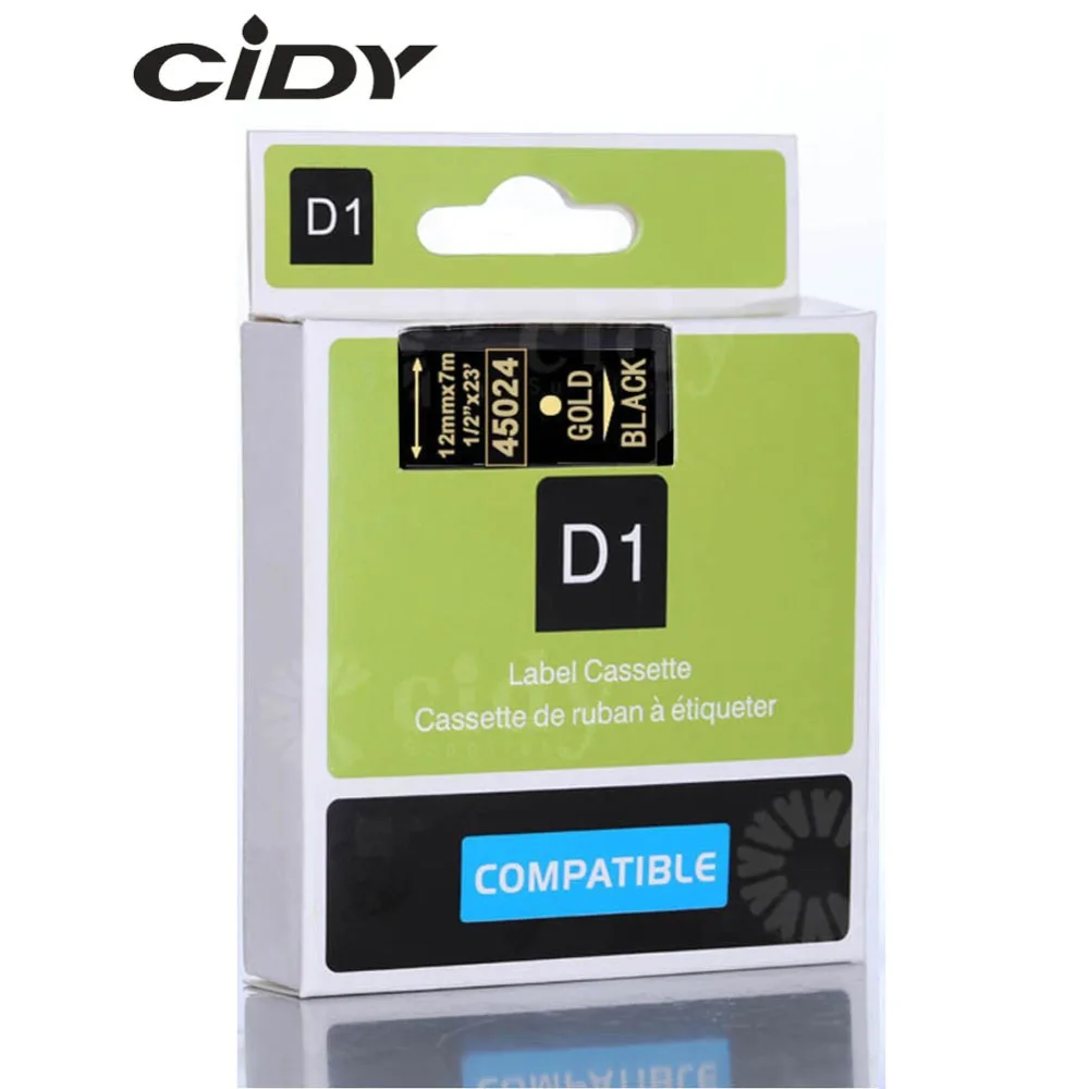 Buy Cidy Compatible DYMO D1 45024 Label Tape Gold on Black Printer Ribbon