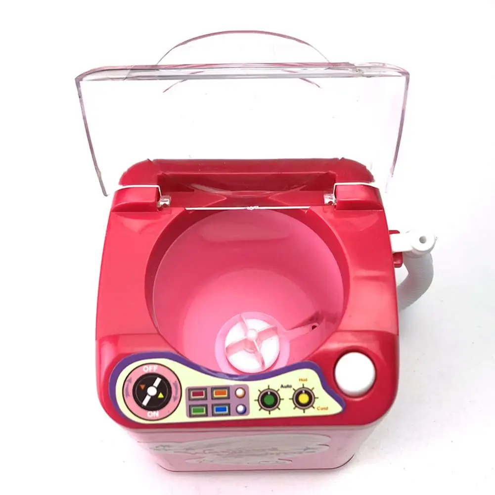 Горячая обучающая мини-игрушка для стиральной машины, электрическая детская игрушка для ролевых игр, розовый и красный цвета