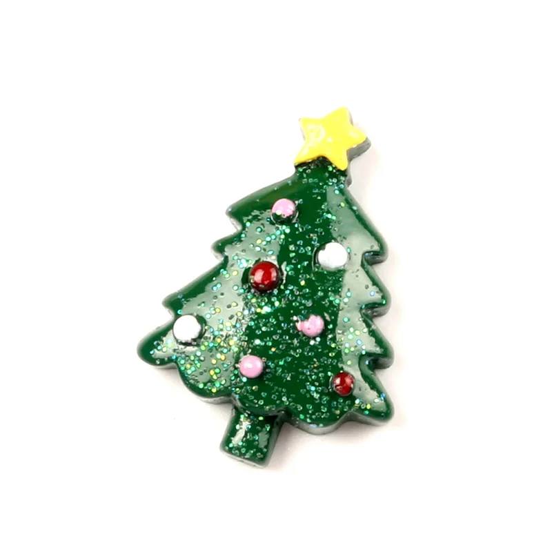 10 шт смешанные полимерные Рождественские елки, декоративные изделия с плоской задней стороной, кабошон, украшения для скрапбукинга, бусины, аксессуары для творчества