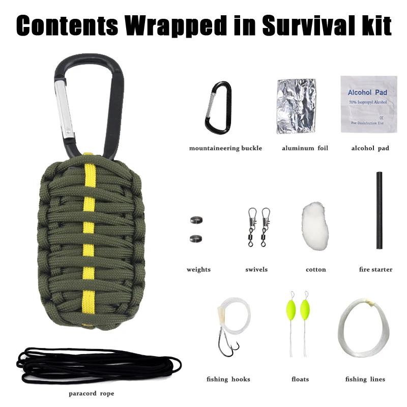Paracord Portable Loop Outdoor Cycling Camping Equipment Survival Kit